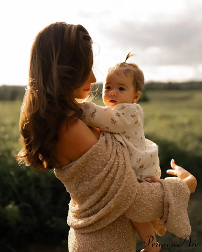 Knit Off-Shoulder Long Sleeve Maxi Dress