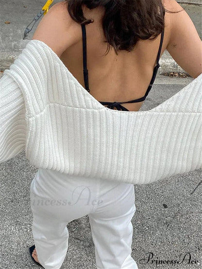 Knit Sweater Stylish Cropped Sleeve
