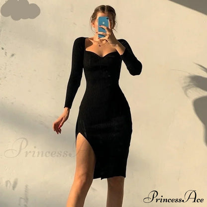 Knitted Sleeves Gown and Women Long Sweater Shoulder Off with Design