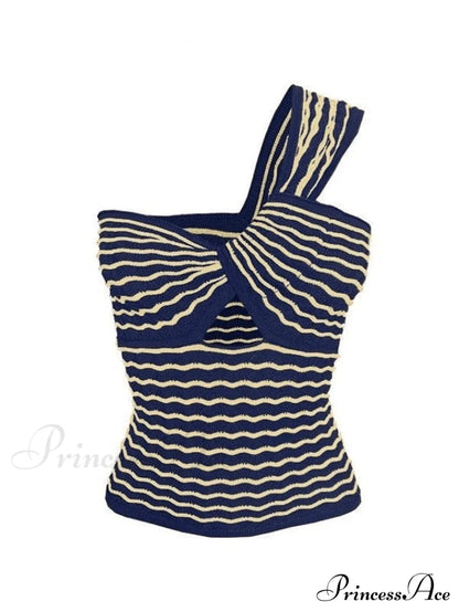 Knitted Stripe Long Trendy Sleeve Maxi Dress