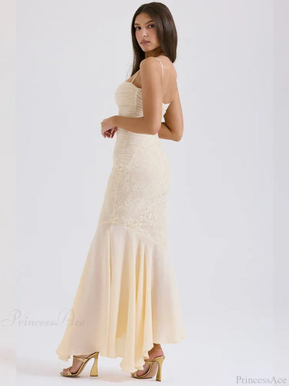 Lace Pleated Slim Bodycon Mermaid Vacation Dress