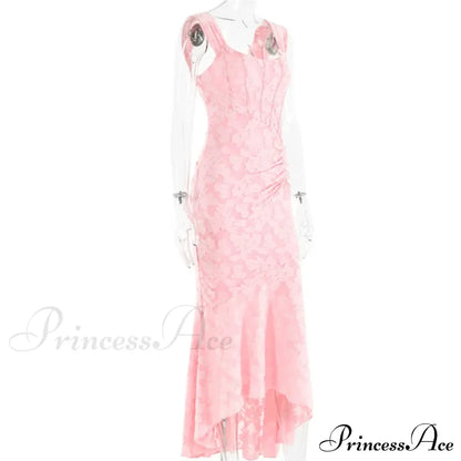 Lace Textured Strap Charming Wrap Midi Dress