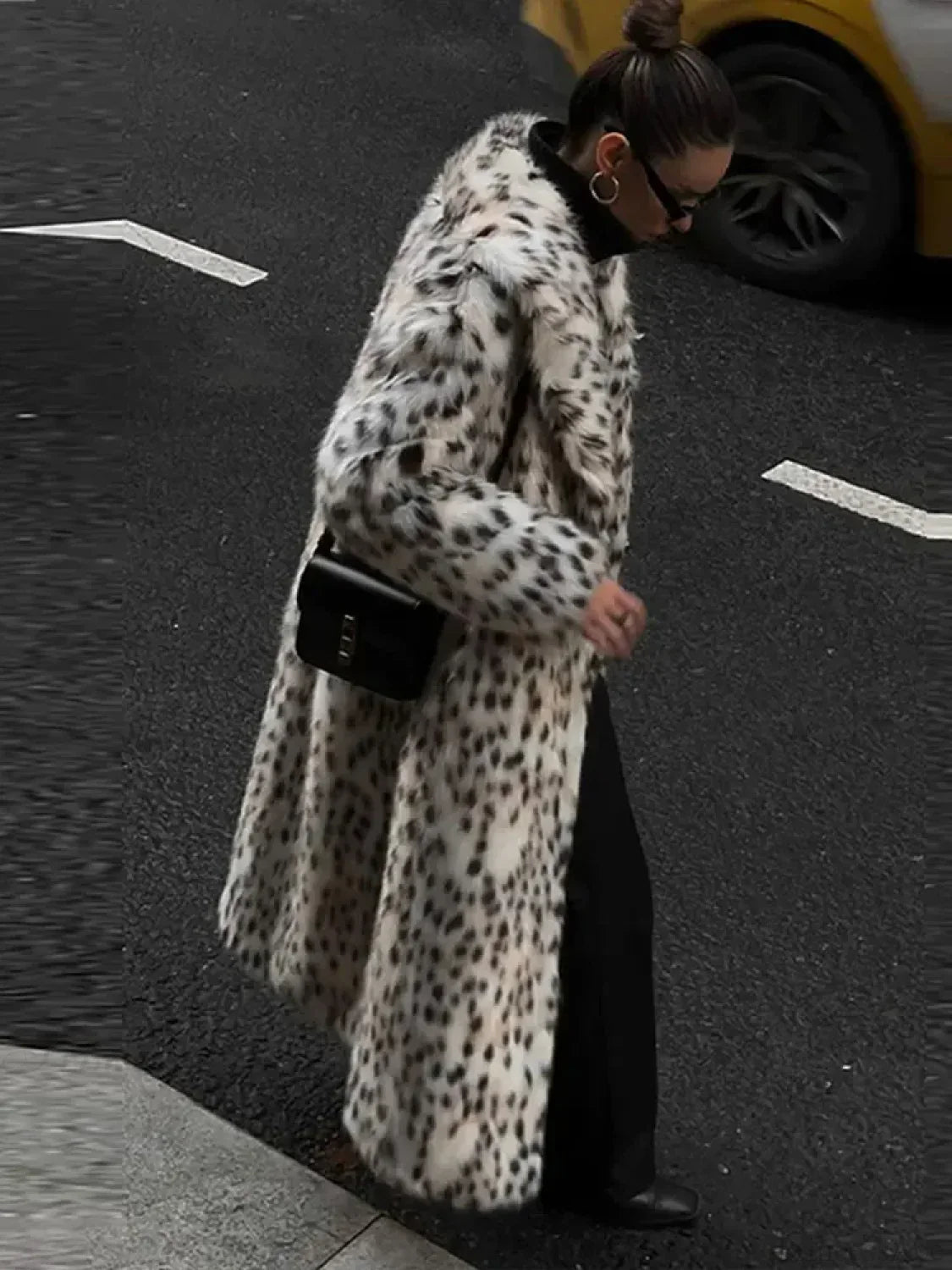 Lace-Up Grey Woolen High Collar Overcoat