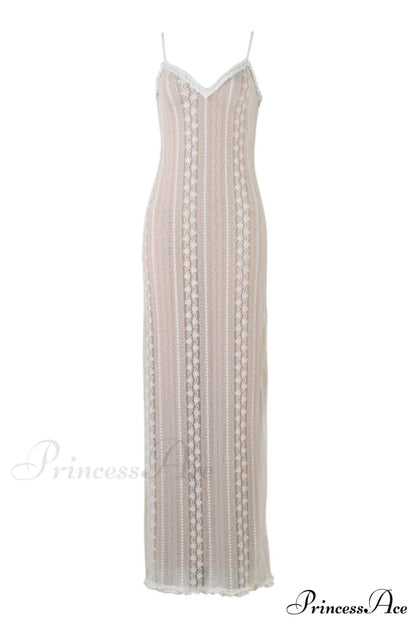 Lace V Neck Charming Slit Two-Piece Dress
