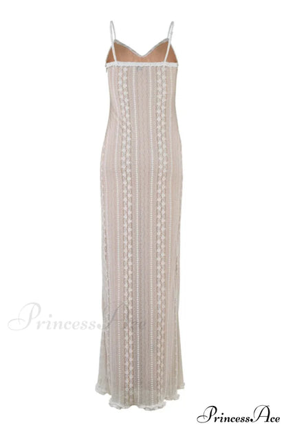 Lace V Neck Charming Slit Two-Piece Dress