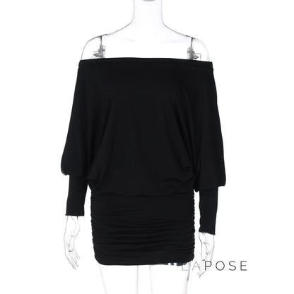 Aaliya Off Shoulder Ruched Mini Dress