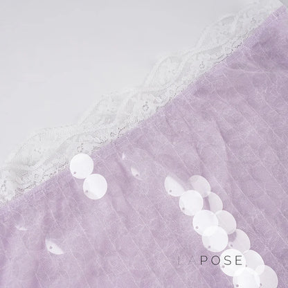 Aarna Sequin Lace Detail Midi Skirt