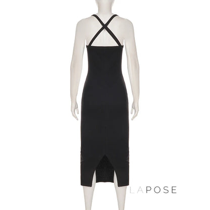 Abrianna Halter Backless Maxi Dress
