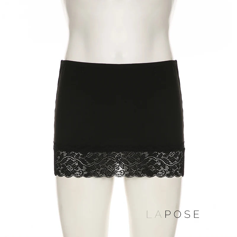 Adalae Bodycon Lace Mini Skirt