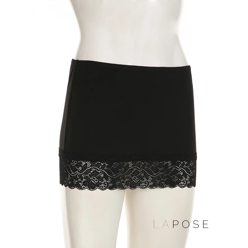 Adalae Bodycon Lace Mini Skirt