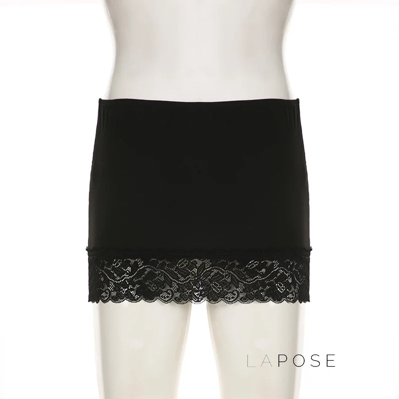 Adalae Bodycon Lace Mini Skirt