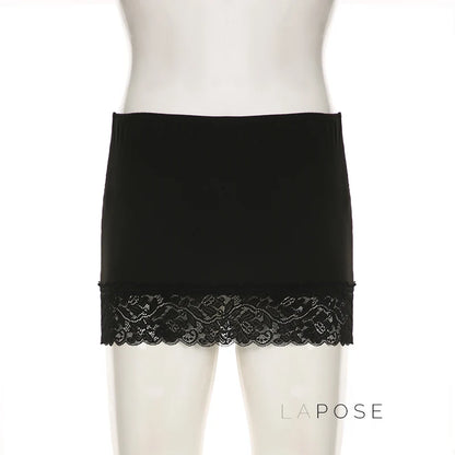 Adalae Bodycon Lace Mini Skirt