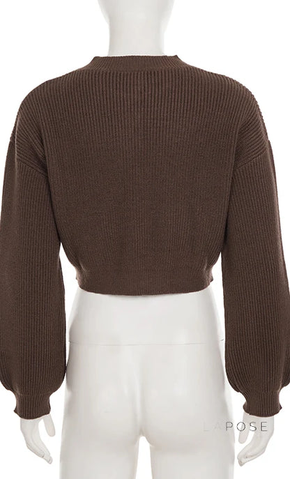 Addilyn Brown Knitted Cardigan