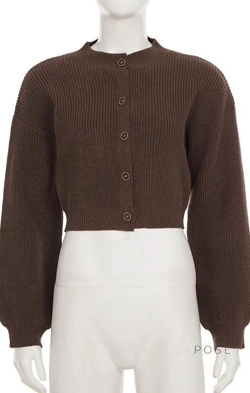 Addilyn Brown Knitted Cardigan