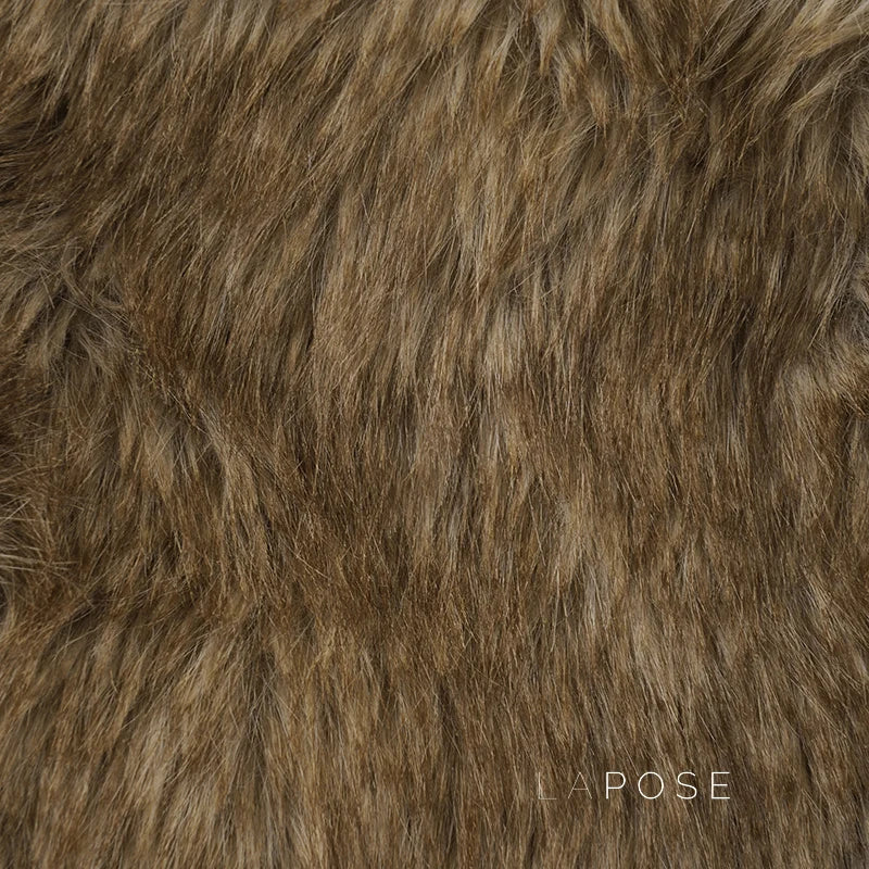 Adeline Khaki Faux Fur Shorts