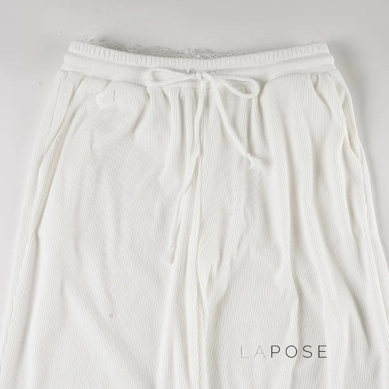 Alba Lace Patchwork Corduroy Pants