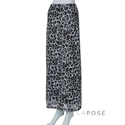 Alyssa Leopard Mesh Maxi Skirt