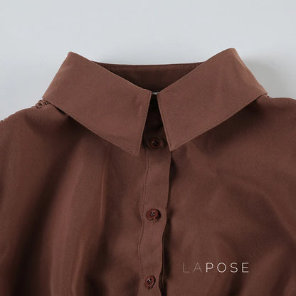Amaria Brown Puff Sleeve Top