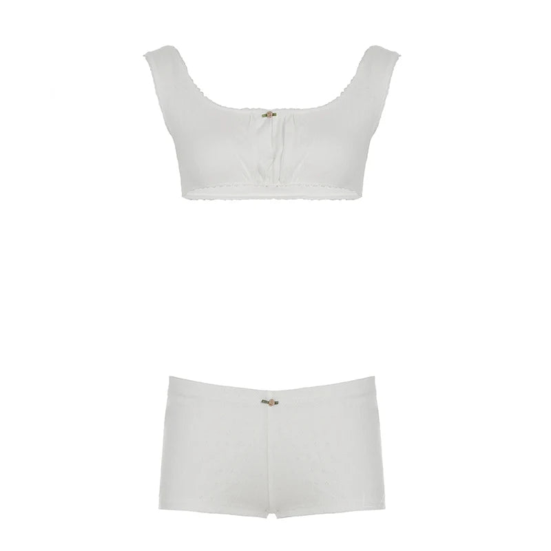 Amilya Ribbed Knit Short Set