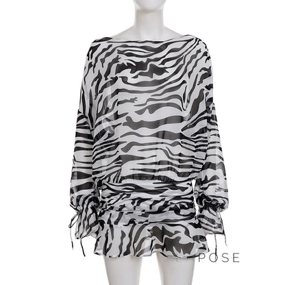 Arianna Zebra Print Mini Dress