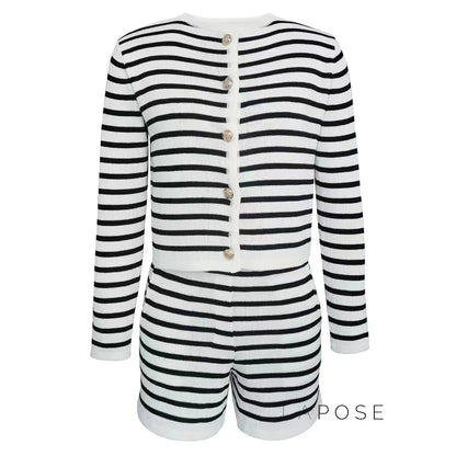 Astoria Striped Knit Short Set