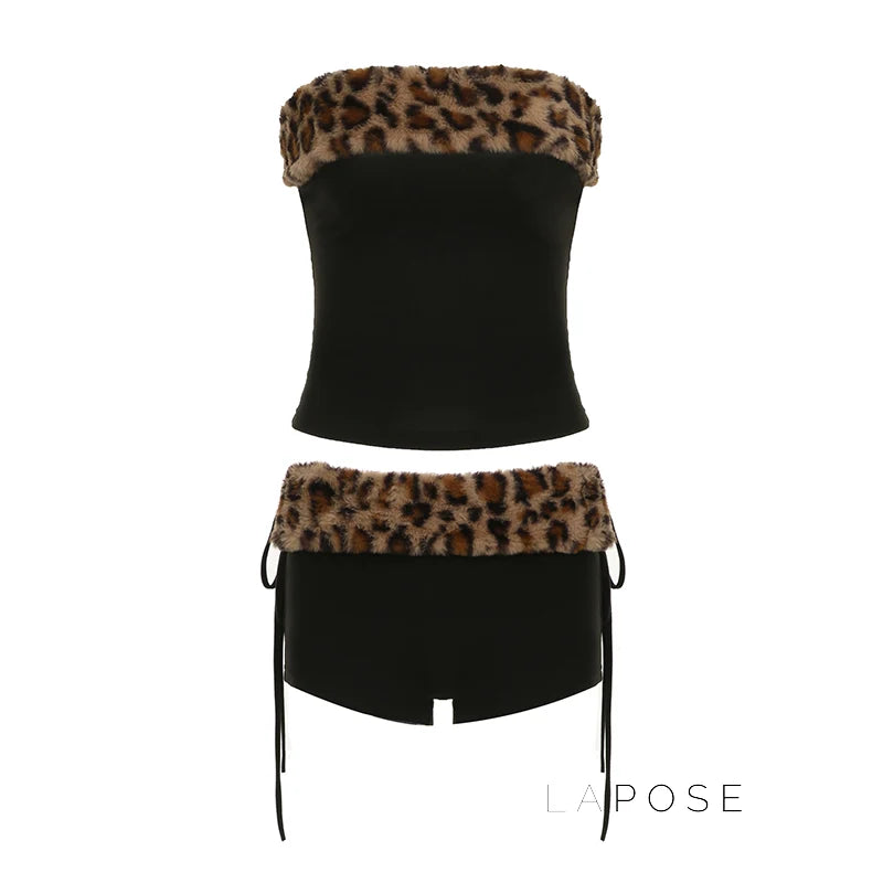Avalon Leopard Ruched Short Set