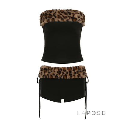 Avalon Leopard Ruched Short Set