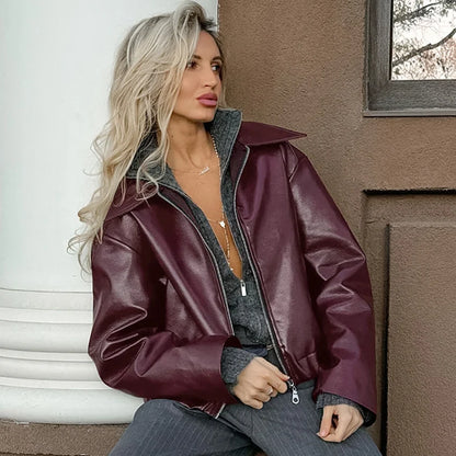 Ayven Oversized Faux Leather Jacket