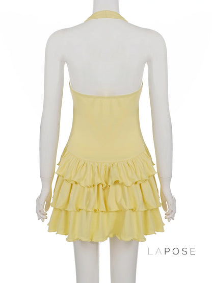 Aziya Halter Pleated Mini Dress