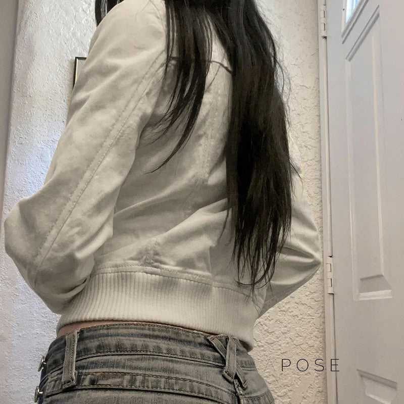 Carlynn Striped Bomber Jacket
