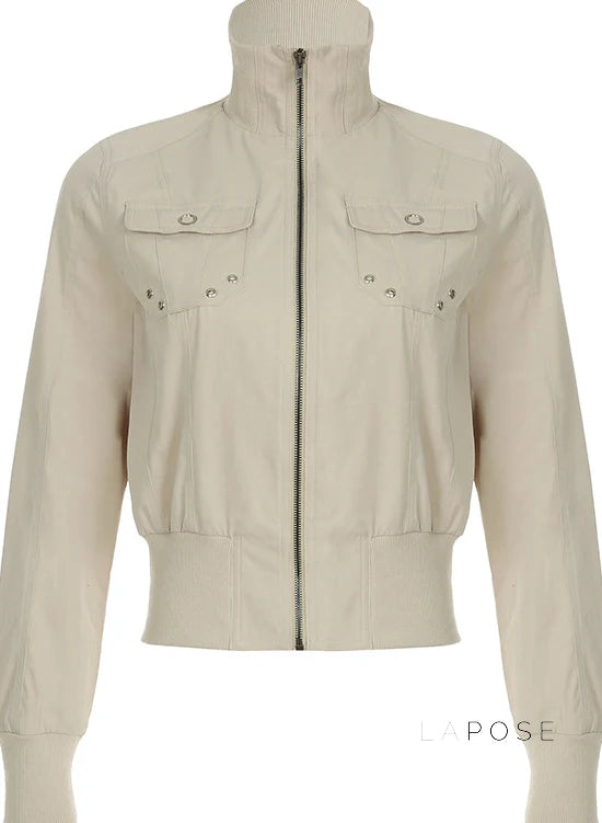 Carlynn Striped Bomber Jacket