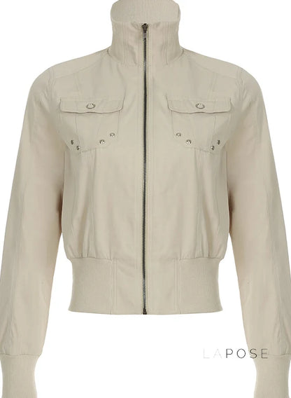 Carlynn Striped Bomber Jacket