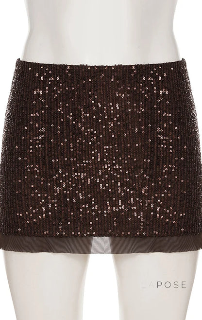 Christine Sequin Halter Skirt Set
