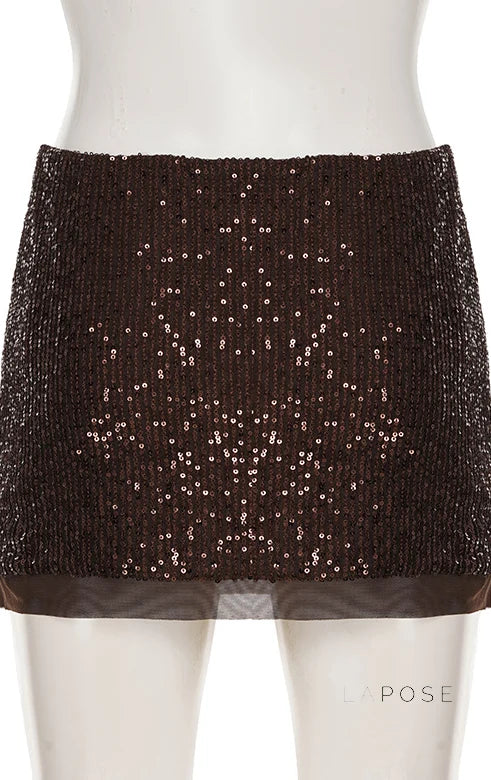 Christine Sequin Halter Skirt Set
