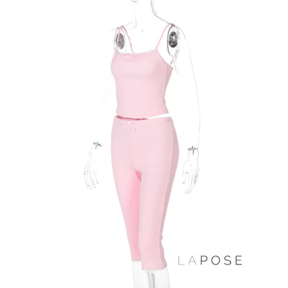 Ciara Lace Detail Pants Set
