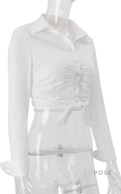 Clarke Tie-Front Crop Top