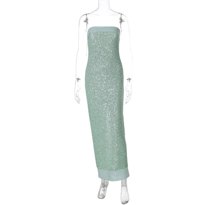 Collette Backless Sequin Gown