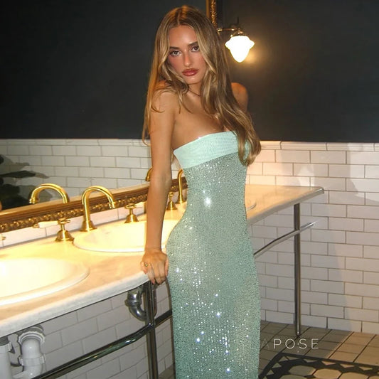 Collette Backless Sequin Gown