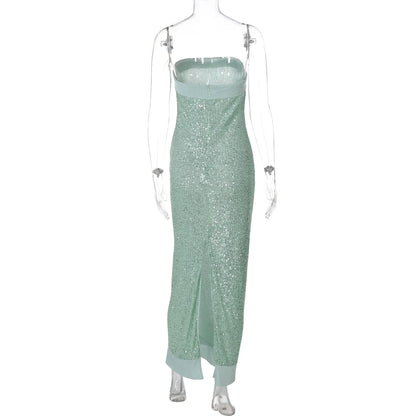 Collette Backless Sequin Gown