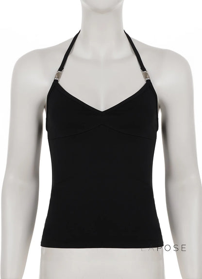 Coraline Metal Halter Top