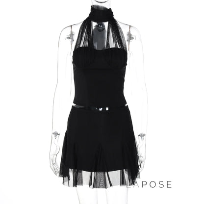 Daleysa Halter Ruched Skirt Set