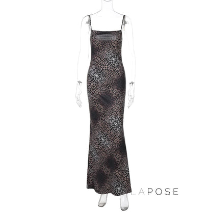 Damaris Strappy Leopard Maxi Dress