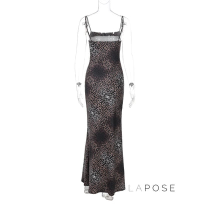 Damaris Strappy Leopard Maxi Dress