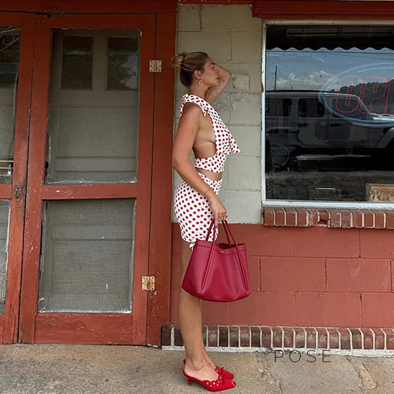 Dayna Polka Dot Skirt Set