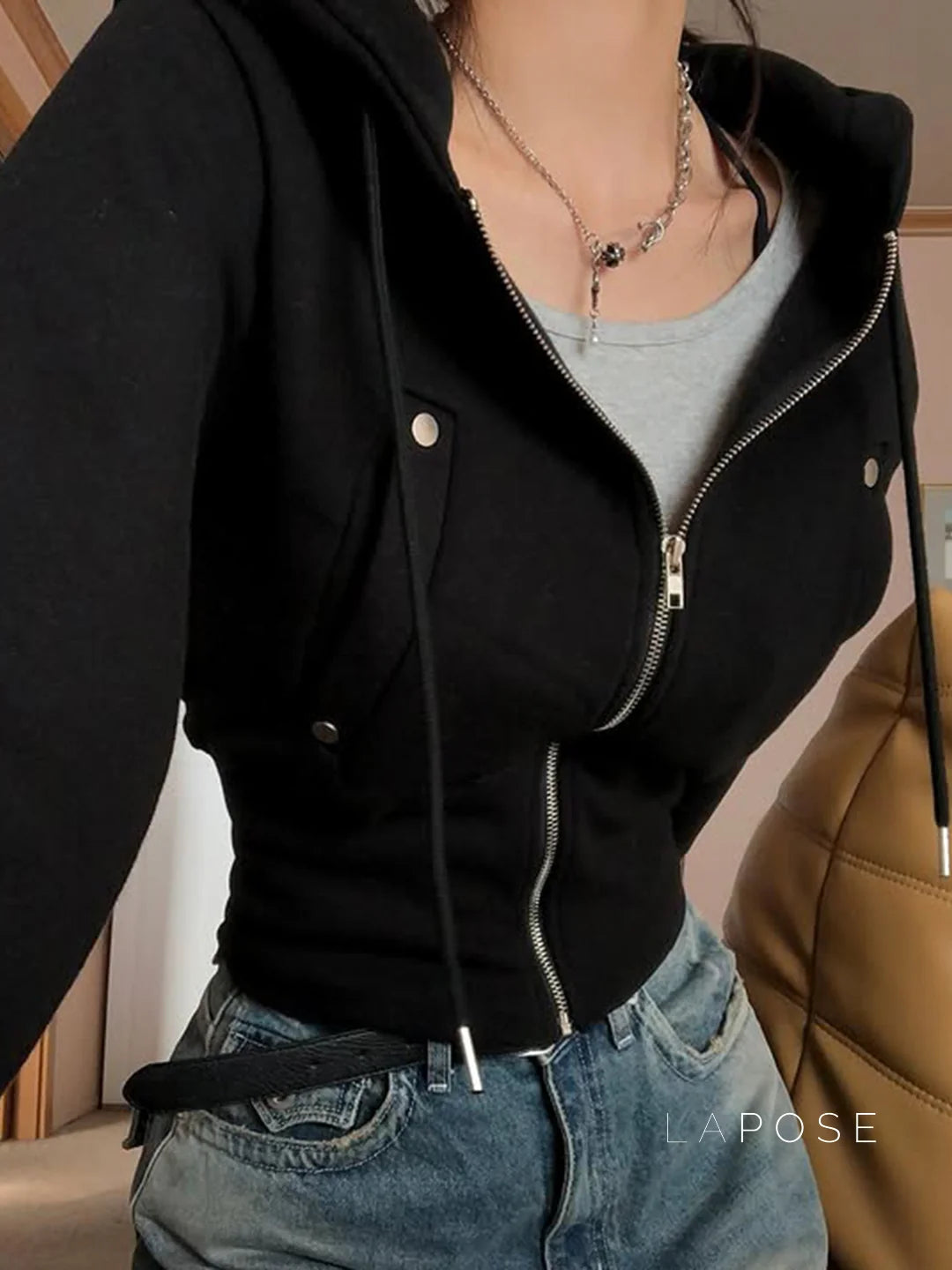 Dhanvi Slim Fit Zip Hoodie