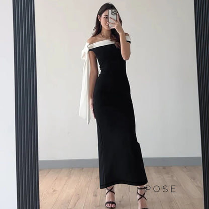 Elyanna Off Shoulder Bow Maxi Dress