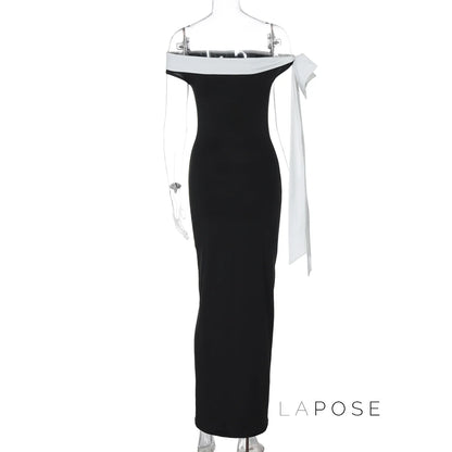 Elyanna Off Shoulder Bow Maxi Dress