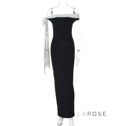Elyanna Off Shoulder Bow Maxi Dress