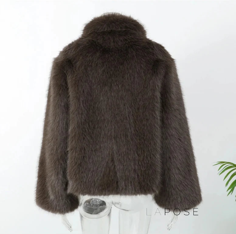 Eman Plush Faux Fur Jacket