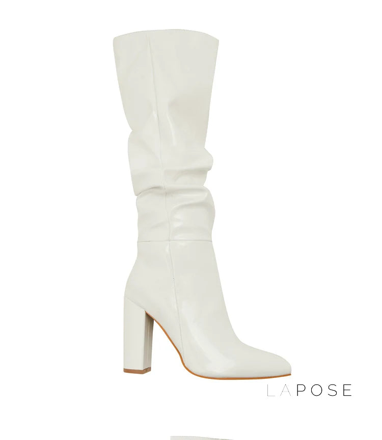 Emree Patent Block Heel Boots